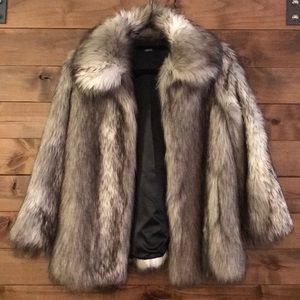 ASOS Faux Fur Coat / Grey / 4